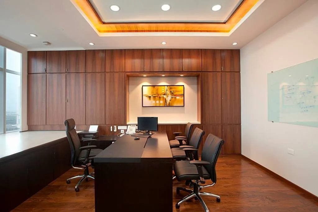 Executive cabin with leather seating