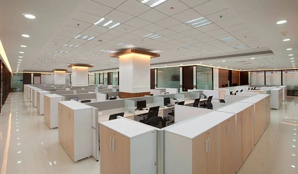 Workstations under a feature ceiling