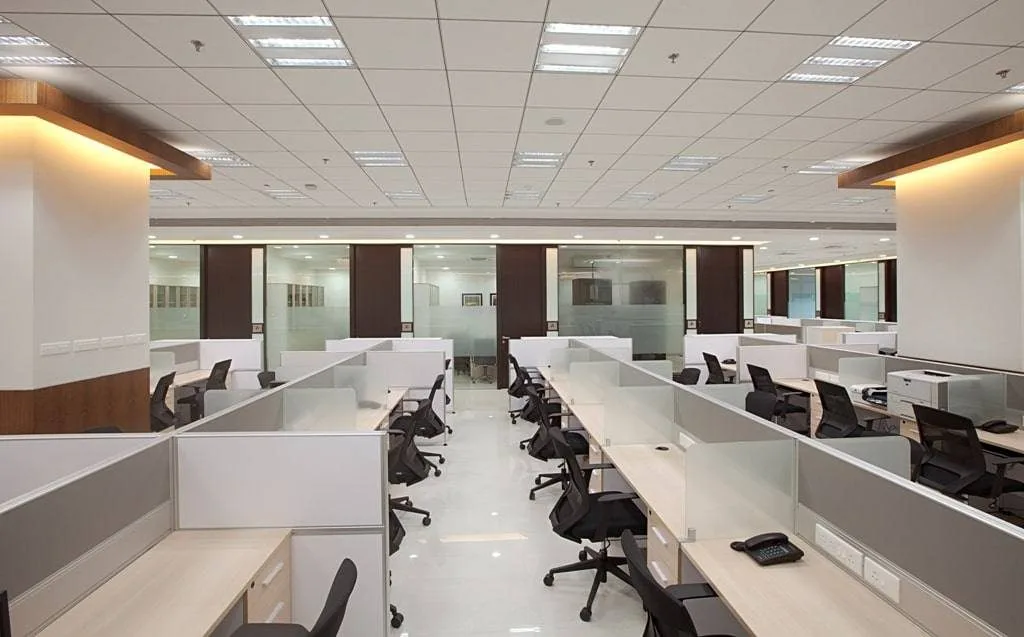 Open workspace with long desks